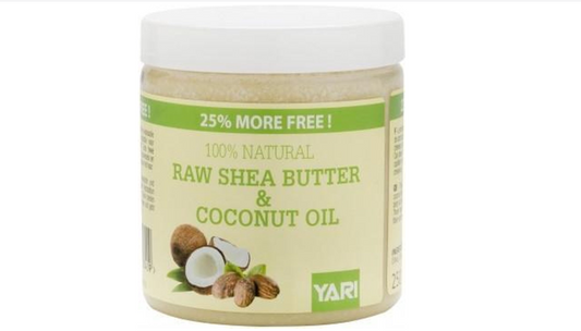 Yari 100% Pure Raw Shea Butter & Coconut Oil 250ml