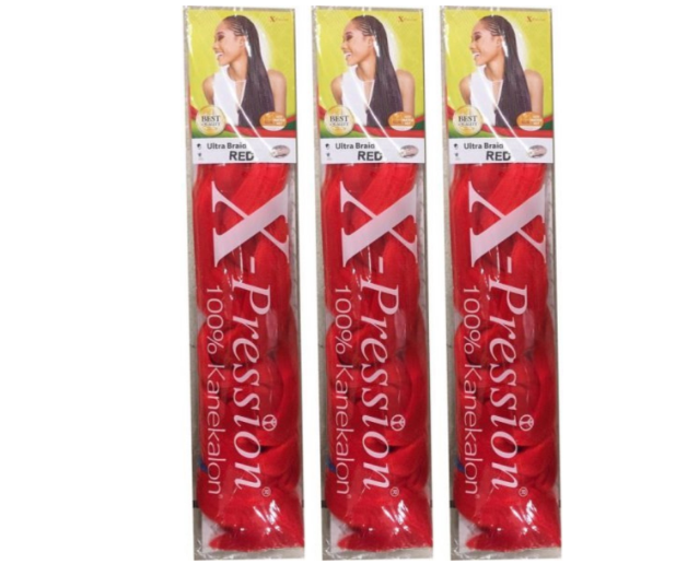 X-pression Ultra Braid Red 3 pieces