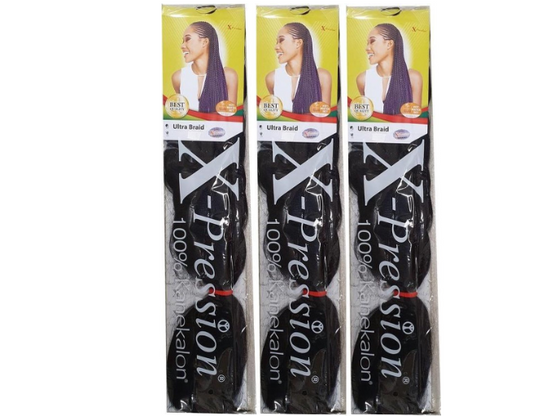 X-pression Ultra Braid Kanekalon expression Hair number 2 (3 pieces)