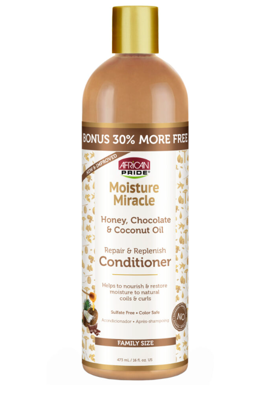 AFRICAN PRIDE - MOISTURE MIRACLE HONEY,CHOCOLATE & COCONUT OIL NOURISH RESTORE CONDITIONER 16OZ