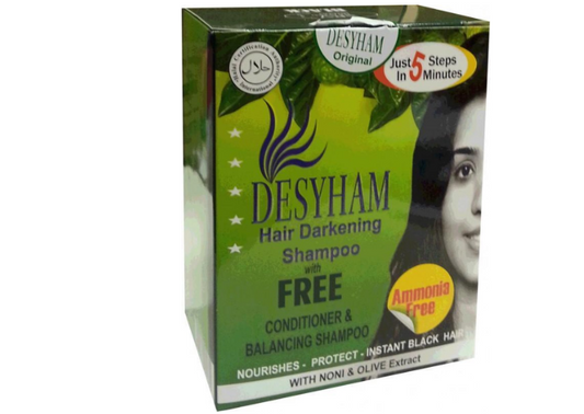 Desyham hair darkening shampoo 5 pc pack