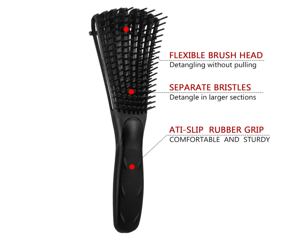 Detangling Brush - Hairbrush - Curly Hair Care - Styling Brush - Magic Detangler Brush - Black