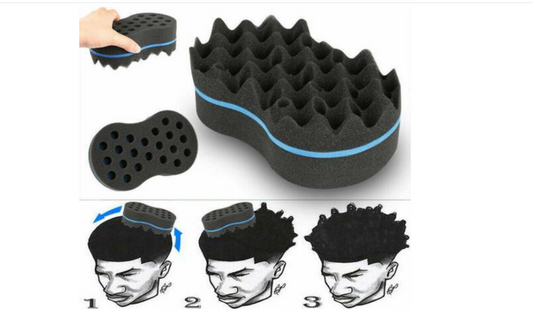 Twist Hair Brush Sponge Wave Barber Hair Brush Afro Locs Curls Double-Side (BIGGER)Tool