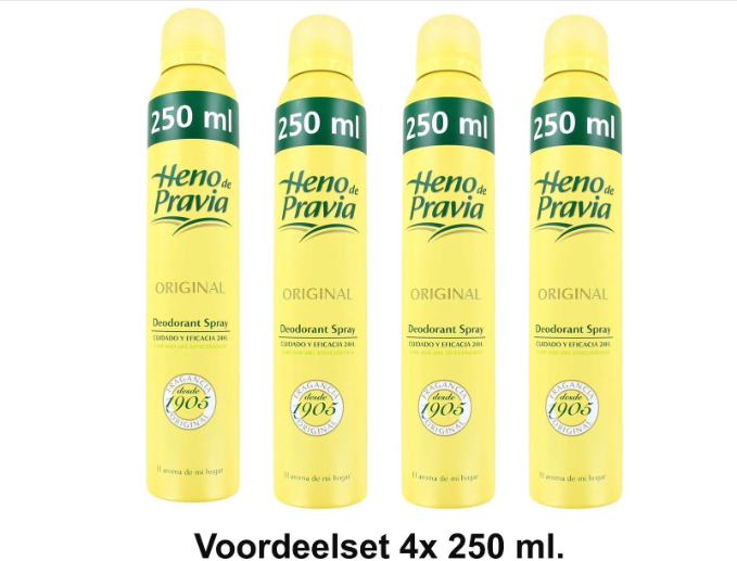 Heno de Pravia spray - 200 ml - Deodorant - 4 pcs - Value pack