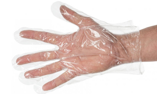Plastic / Plastic gloves disposable - HeroTouch - household gloves disposable gloves - box of 100 - disposable food gloves plastic gloves powder-free - one size fits all (small medium large xl) transparent