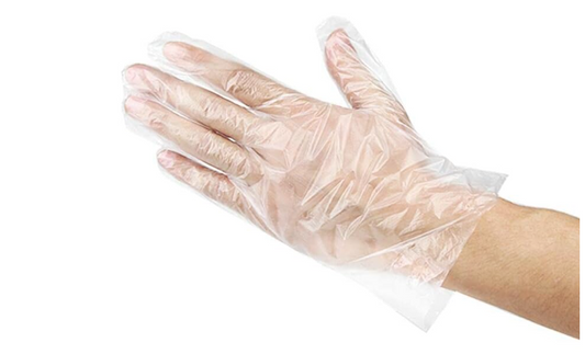 Plastic / Plastic gloves disposable - HeroTouch - household gloves disposable gloves - box of 100 - disposable food gloves plastic gloves powder-free - L / Large transparent