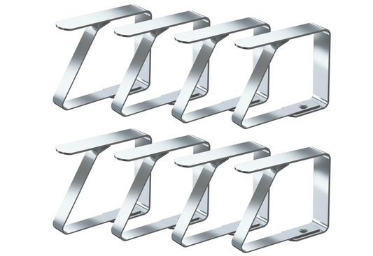 Tablecloth clips - 8 pieces - stainless steel