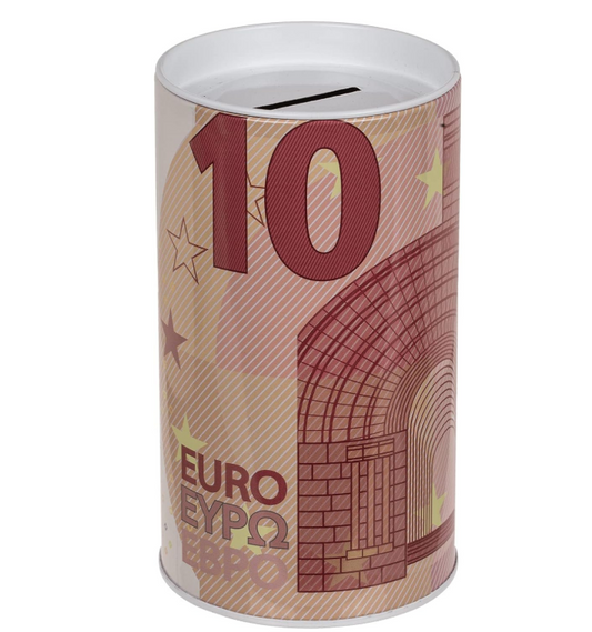Money box - 10 euro note - 8 x 15 cm - Tin money boxes
