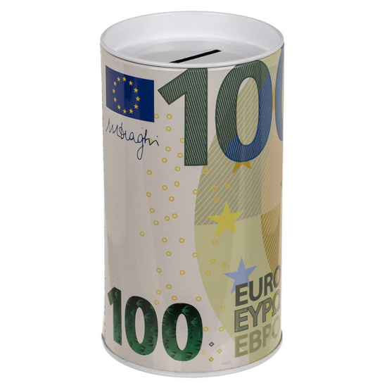 Money box - 100 euro note - 8 x 15 cm - Tin money boxes