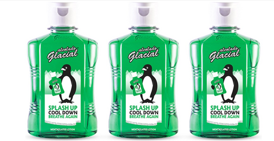 Alcolado Glacial | 3 x 250ml | Mentholated Splash Lotion | cooling and refreshing lotion |