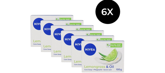 Nivea Lemongrass & Oil Bar Soap - 6 x 100g