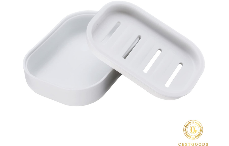 Soap dish - Soap holder with drain - Shower - Bathroom - Gray