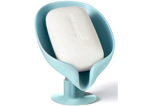 Soap dish - Soap holder - Soap box - Soap dish - Suction cup - Blue - 13 x 8.7 x 10 cm