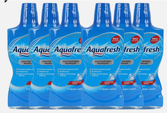 Aquafresh Mouthwash Fresh Mint - Value Pack 6 x 500 ml
