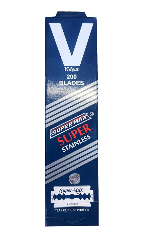 SuperMax Super Stainless Double Edge Razor Blades - 200 Blades