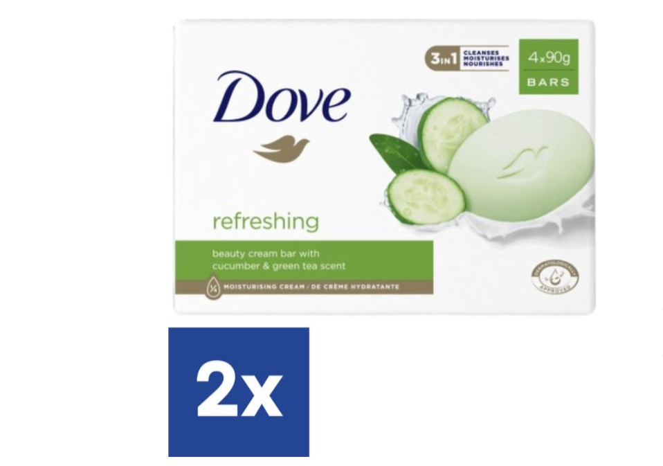 Dove Zeep Refreshing Komkommer & Groene Thee - 8 x 90 g