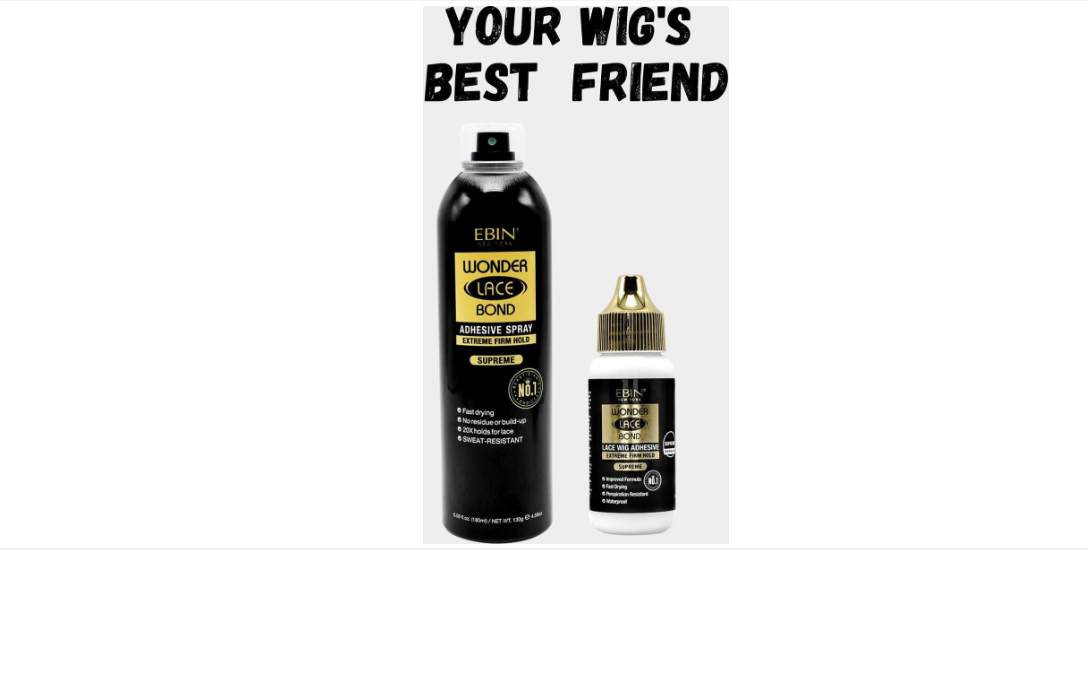 Ebin New York - DUO SET - WIGS BEST FRIEND - SMALL ADHESIVE SPRAY AND WIG GLUE ADHESIVE COMBO - 80ML SPRAY - 34ML GLUE