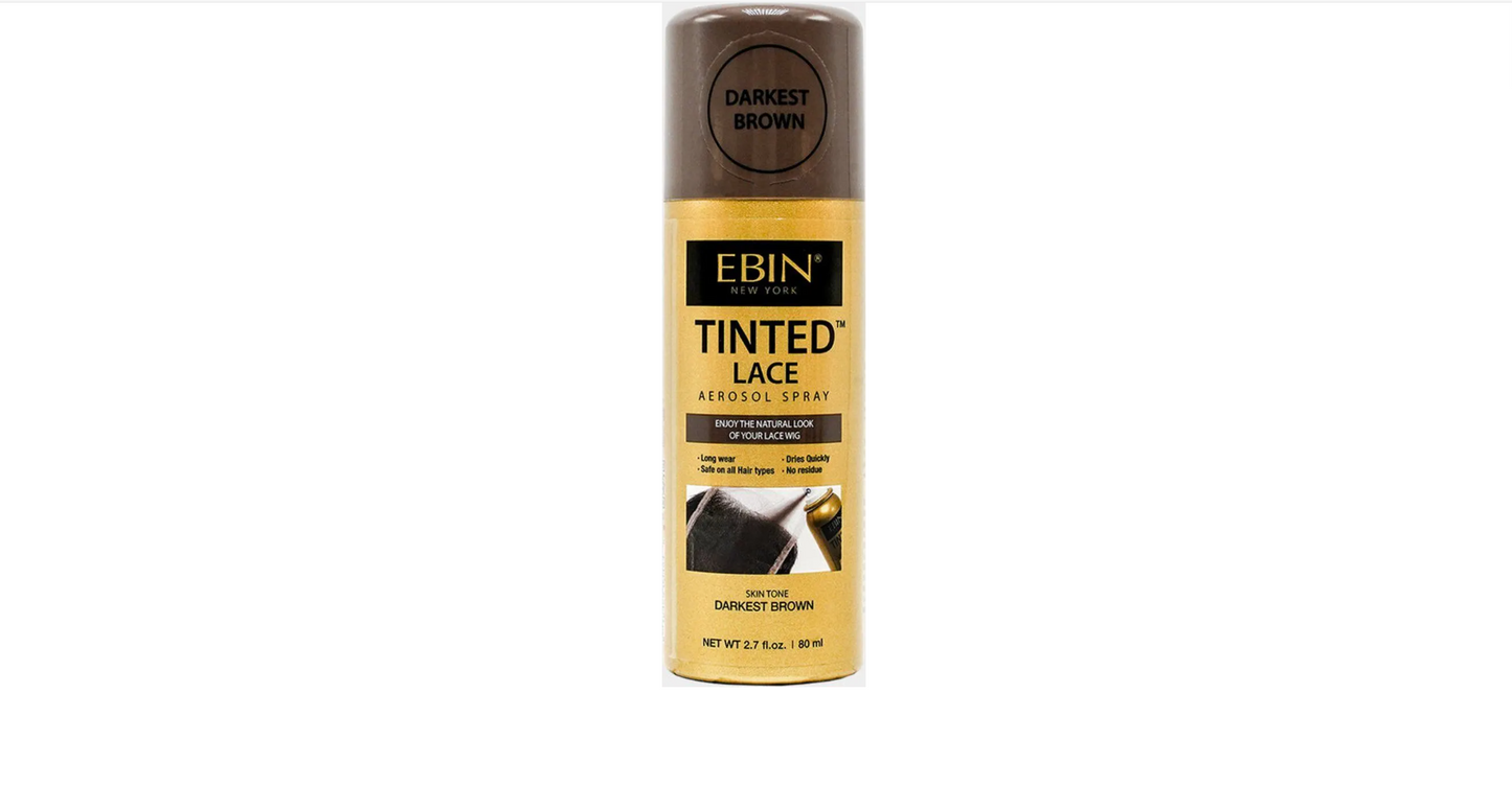 EBIN Tinted Lace Aerosol Spray - Darkest Brown 80ml
