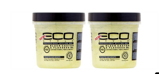2x EcoStyler Gel - Jamaican Black Castor max hold 8 oz