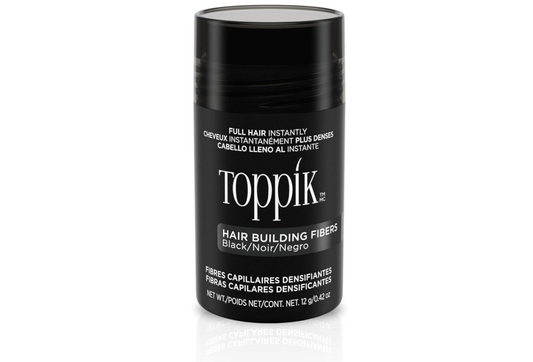 Toppik Hair Building Fibers Black - 12 grams - Cosmetic Hair Thickener - Hides hair loss - Instantly fuller hair
