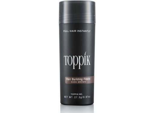 Toppik Hair Building Fibers Dark Brown - 27.5 grams - Cosmetic Hair Thickener - Hides hair loss - Instantly fuller hair