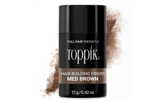 Toppik Hair Building Fibers Medium Brown - 12 grams - Cosmetic Hair Thickener - Hides hair loss - Instantly fuller hair