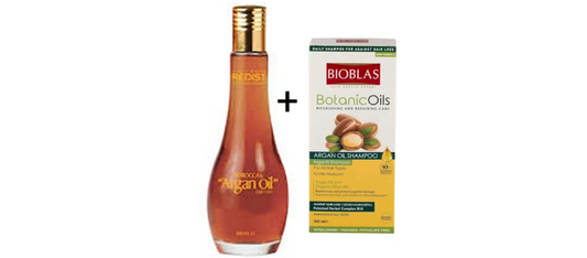 Redist - Pure Moroccan Argan Oil - Moroccan argan oil - Hair serum - Hair serum - 100 ml - Pure argan oil | Argan oil | 100% organic - Hair oil - Hair serum - argan oil hair + Bioblas Argan Shampoo 360 ml - damaged dry hair