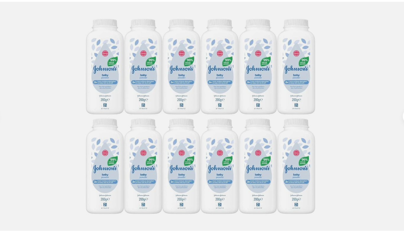 Johnson's Baby Powder - Value Pack 12 x 200 grams