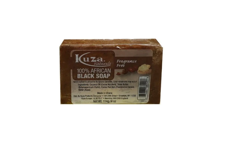 Kuza Naturals Fragrance Free 100% African Black Soap 114 g