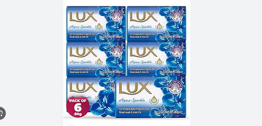 Lux Soap - Aqua Sparkle - Value Pack - 6 x 85 grams