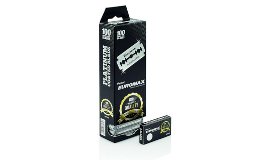 Euromax blades for men - 100 pcs - Double Edge razor blades - Shavette - For face - safety razor blades