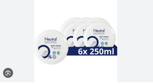 Neutral Fragrance-Free Body Cream 250 ml - Value Pack of 6