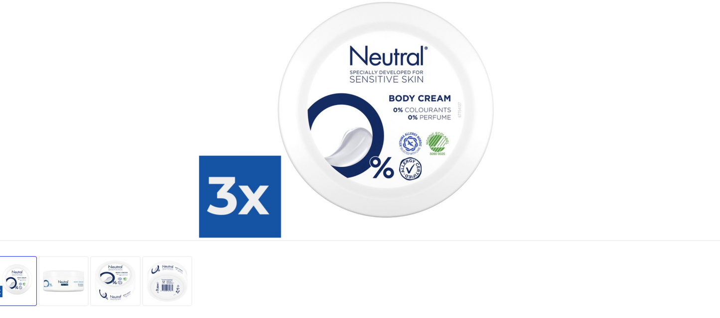 Neutral perfume-free body cream - 3 x 250 ml