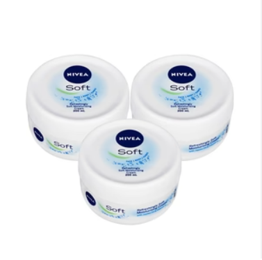 NIVEA Soft Body Cream - Body and Face Cream - Moisturizing Face Cream - Value Pack - 3 x 200 ml