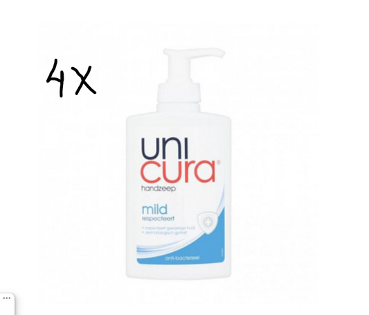 Unicura - Hand Soap Pump - Hygiene - 250 ml - Value Pack - 4 pieces