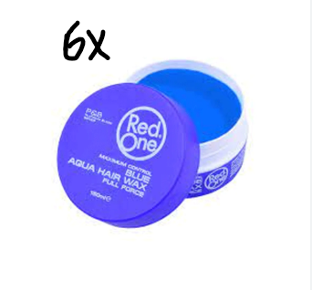 Red One Aqua Hair Wax - Blue - Value Pack 6 Pieces