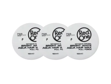 3x Red One Maximum Control Bright White Aqua Hair Wax 150 ml