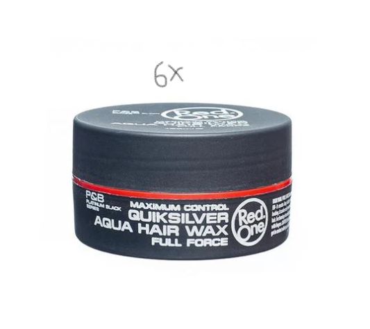 Red One Quicksilver Aqua Hair Wax 150ml - Value pack 6 pieces