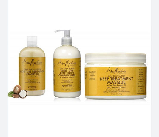 Shea Moisture Raw Shea butter Set Shampoo - Mask - Detangler