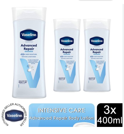 Vaseline Intensive Care Advanced Repair Body Lotion 400 ml - Value pack of 3