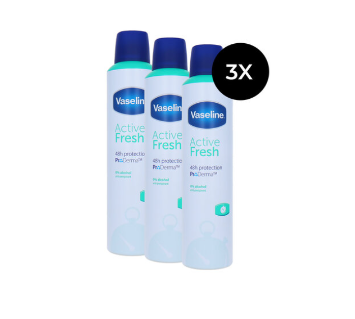 Vaseline ProDerma Active Fresh Deodorant Spray - 3 x 250 ml
