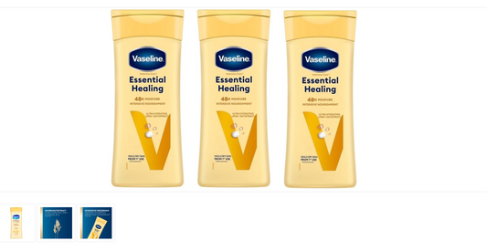 Vaseline Intensive Care Essential Healing Body lotion 400 ml -pack of 3