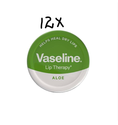 Vaseline Lip Balm - Aloe Vera - enriched with aloe vera - 12 x 20g