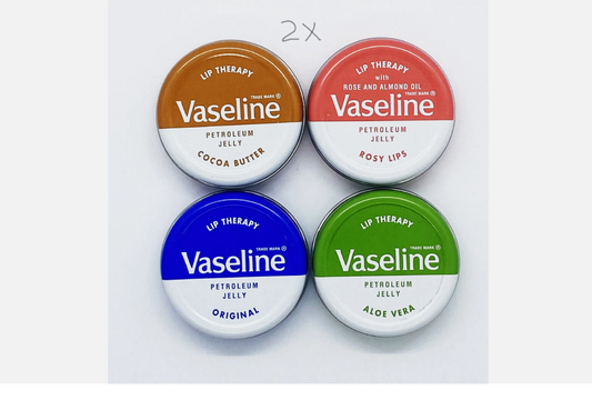 Vaseline lip therapy - 2x - 4 parts - Cocoa Butter, Aloe vera, original & rosy lips 20g