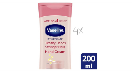 4x Vaseline Hand Cream Healthy Hands & Stronger Nails 200 ml