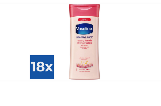 Vaseline Hand Cream - Healthy Hands & Stronger Nails - Value Pack 18x200 ml