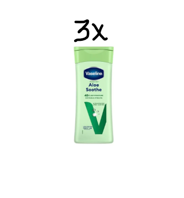 Vaseline Aloe Soothe (Aloe Vera) Body Lotion 3 x 400 ml