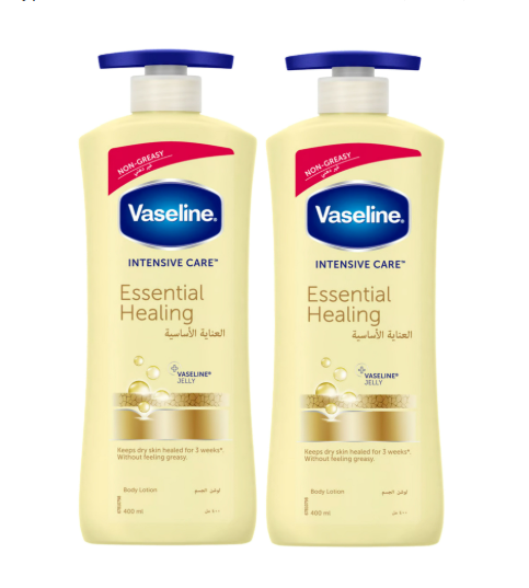 Vaseline Essential Healing With Pump Body Lotion - 2 x 600 ml