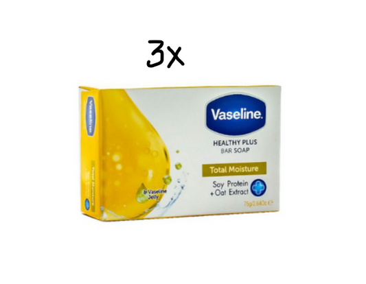 Vaseline Healthy Plus Bar Soap Total Moisture - 3 x 75 grams