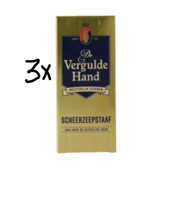 The Vergulde Hand Shaving Soap Bar - Value Pack 3 x 75 Grams